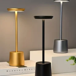 Cordless Table Lamp Rechargeable LED Touch Lamp 3 Color Stepless Dimming Table Light Desk Lamp for Restaurant Bedroom Bar Patio Indoor Outdoor