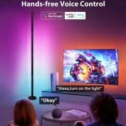 Corner Floor Lamp Smart APP Control LED Corner Lamp Modern Standing Lamp for Living Room Bedroom Gaming Room