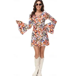 Cosplay Couples Carnival Costume Outfits Adults' Men's Women's Hippie 1970s Disco Party Carnival Masquerade Mardi Gras Easy Carnival Costume