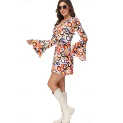 Cosplay Couples Carnival Costume Outfits Adults' Men's Women's Hippie 1970s Disco Party Carnival Masquerade Mardi Gras Easy Carnival Costume