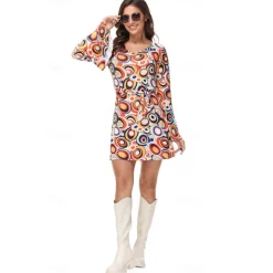 Cosplay Couples Carnival Costume Outfits Adults' Men's Women's Hippie 1970s Disco Party Carnival Masquerade Mardi Gras Easy Carnival Costume