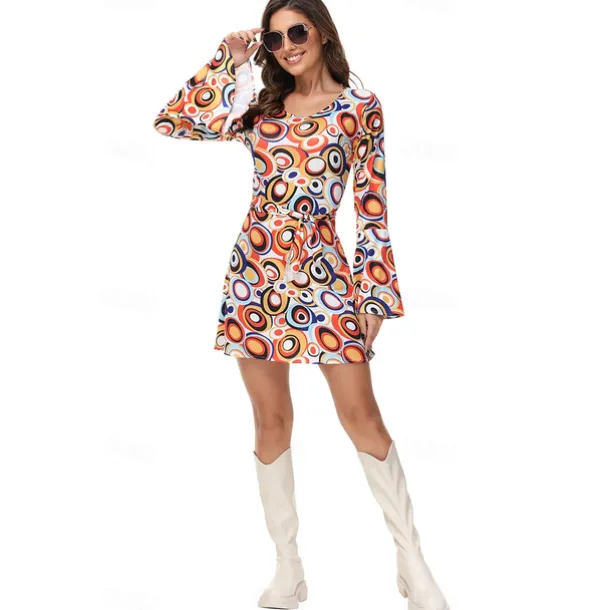 Cosplay Couples Carnival Costume Outfits Adults' Men's Women's Hippie 1970s Disco Party Carnival Masquerade Mardi Gras Easy Carnival Costume