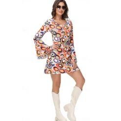 Cosplay Couples Carnival Costume Outfits Adults' Men's Women's Hippie 1970s Disco Party Carnival Masquerade Mardi Gras Easy Carnival Costume