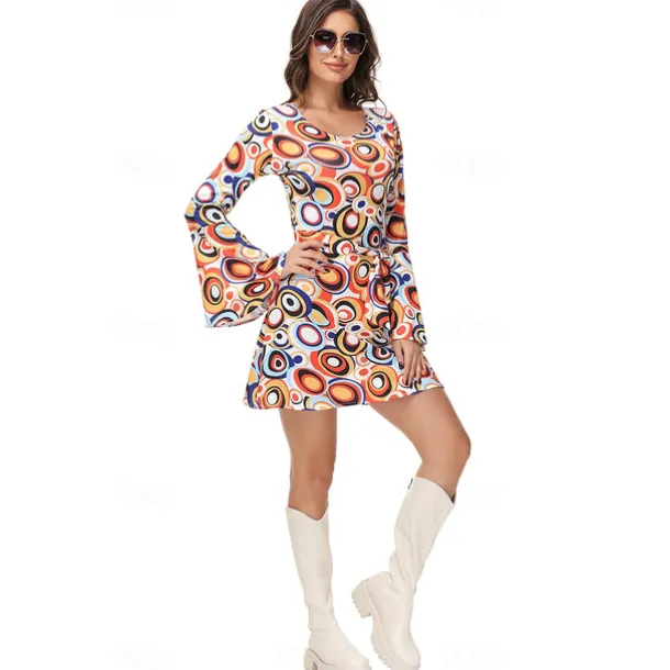 Cosplay Couples Carnival Costume Outfits Adults' Men's Women's Hippie 1970s Disco Party Carnival Masquerade Mardi Gras Easy Carnival Costume