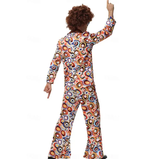 Cosplay Couples Carnival Costume Outfits Adults' Men's Women's Hippie 1970s Disco Party Carnival Masquerade Mardi Gras Easy Carnival Costume