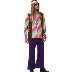 Cosplay Couples Carnival Costume Cosplay Costume Halloween Group Couples Costumes Adults' Men's Women's 1970s Disco Party Halloween Carnival Masquerade Easy Carnival Costume