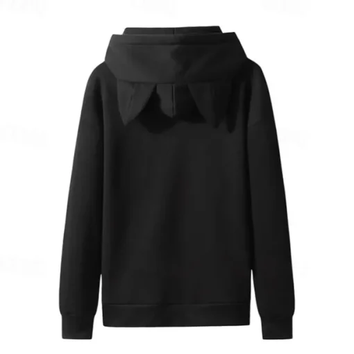 Cosplay Rabbit Hoodie Back To School Cat Ear Harajuku Kawaii For Women's Adults' Back To School Hot Stamping