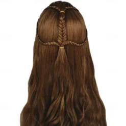 Cosplay Wig Tauriel Hobbits Straight Cosplay Asymmetrical Wig Very Long Brown Synthetic Hair 32 inch Women's Anime Fashionable Design Cosplay Brown Halloween Wigs