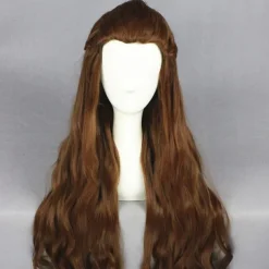 Cosplay Wig Tauriel Hobbits Straight Cosplay Asymmetrical Wig Very Long Brown Synthetic Hair 32 inch Women's Anime Fashionable Design Cosplay Brown Halloween Wigs