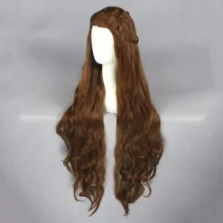 Cosplay Wig Tauriel Hobbits Straight Cosplay Asymmetrical Wig Very Long Brown Synthetic Hair 32 inch Women's Anime Fashionable Design Cosplay Brown Halloween Wigs