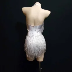 Costumes Exotic Dancewear Leotard / Onesie Tassel Crystals / Rhinestones Women's Performance Sleeveless Spandex