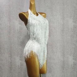 Costumes Exotic Dancewear Leotard / Onesie Tassel Crystals / Rhinestones Women's Performance Sleeveless Spandex