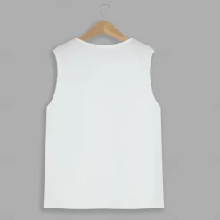 Cotton Blend Men's Tank Top Deep U Neck Vest Undershirt Sleeveless Shirt PlainStreet Casual Sleeveless Crewneck Fashion Classic Comfortable White Tank Top