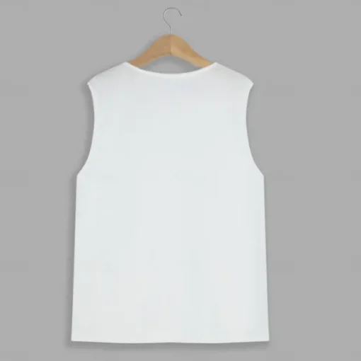Cotton Blend Men's Tank Top Deep U Neck Vest Undershirt Sleeveless Shirt PlainStreet Casual Sleeveless Crewneck Fashion Classic Comfortable White Tank Top