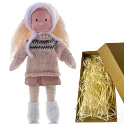 Cotton Body Waldorf Doll Doll Artist Handmade Mini Dress-Up Doll Diy Halloween Gift Box Packaging Blessing for Christmas Gifts