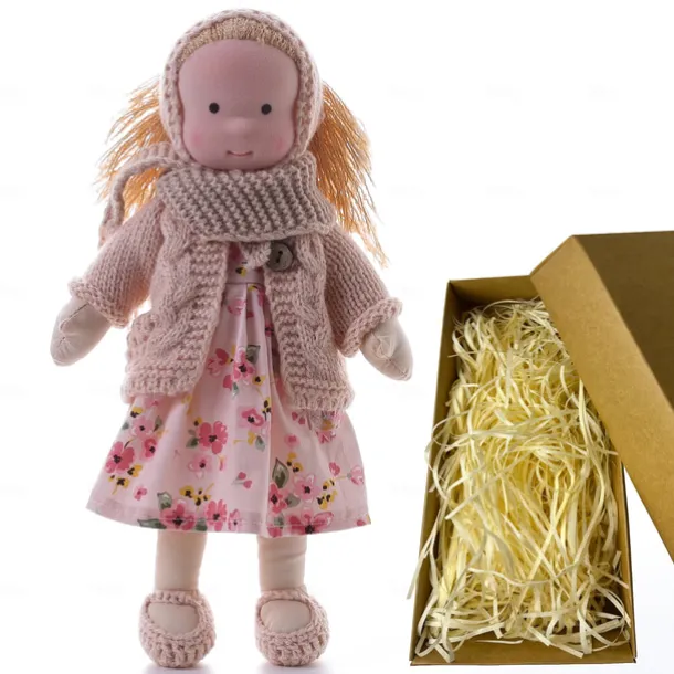 Cotton Body Waldorf Doll Doll Artist Handmade Mini Dress-Up Doll Diy Halloween Gift Box Packaging Blessing for Christmas Gifts