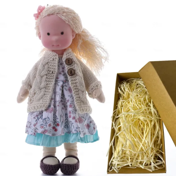 Cotton Body Waldorf Doll Doll Artist Handmade Mini Dress-Up Doll Diy Halloween Gift Box Packaging Blessing for Christmas Gifts