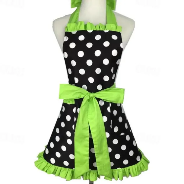 Cotton Chef Apron For Women and Men, Kitchen Cooking Apron, Personalised Gardening Apron Polka Dots Salon Pinafore Vintage Apron Mother's Gift