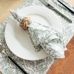 Cotton Fabric Printed Square Napkins For Home Dining Tables