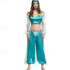 Couples Aladdin and the Magic Lamp Prince Aladdin Princess Jasmine Cosplay Costume Outfits Men's Women's Movie Cosplay Party Cosplay Halloween Carnival Masquerade
