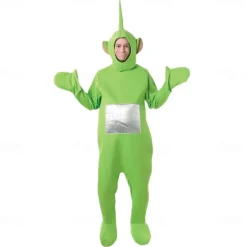 Couples Alien Teletubbies Funny Costumes Group & Family Halloween Costumes Men's Women's Movie Cosplay Cosplay Costumes Funny Costume Yellow Red Purple Leotard / Onesie Halloween Carnival Masquerade