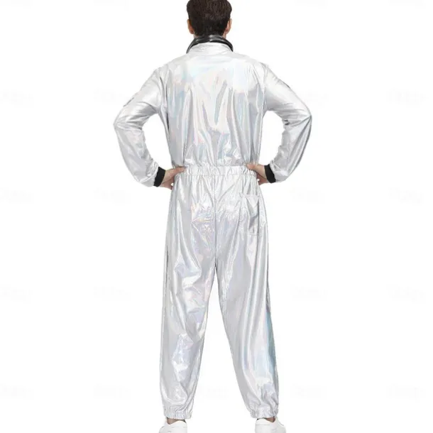 Couples Astronaut Halloween Group Couples Costumes Men's Women's Movie Cosplay Silver Leotard / Onesie Halloween Carnival Masquerade