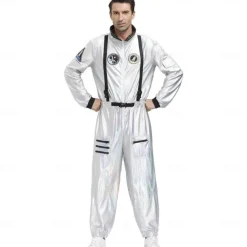 Couples Astronaut Halloween Group Couples Costumes Men's Women's Movie Cosplay Silver Leotard / Onesie Halloween Carnival Masquerade