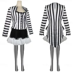 Couples Beetlejuice Beetlejuice Cosplay Costume Outfits Men's Women's Movie Cosplay Cosplay Costume Party Halloween Carnival Masquerade Event / Party Masquerade