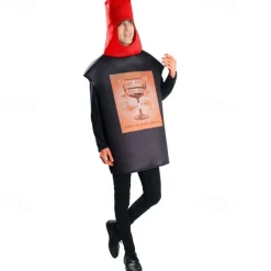 Couples Cheese Wine Funny Costumes Couples' Costumes Men's Women's Movie Cosplay Cosplay Costumes Black Leotard / Onesie Halloween Carnival Masquerade