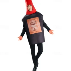 Couples Cheese Wine Funny Costumes Couples' Costumes Men's Women's Movie Cosplay Cosplay Costumes Black Leotard / Onesie Halloween Carnival Masquerade