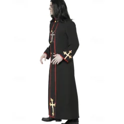 Couples Cosplay Nun Priest Couples' Costumes Unisex Movie Cosplay Cosplay Costume Party Scary Costume Black Red Gray Costume Carnival Masquerade Valentine's Day for Walpurgis Night
