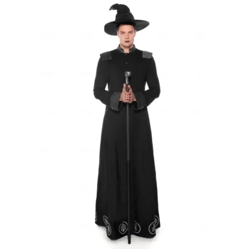 Couples Cosplay Witch Warlock Couples' Costumes Men's Women's Movie Cosplay Cosplay Costume Party Black Dress Hat Carnival Masquerade Valentine's Day for Walpurgis Night