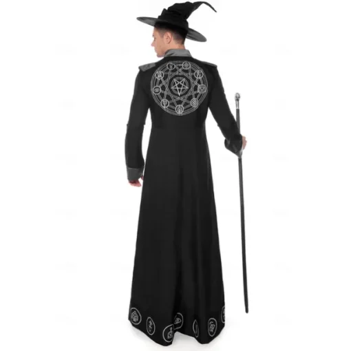 Couples Cosplay Witch Warlock Couples' Costumes Men's Women's Movie Cosplay Cosplay Costume Party Black Dress Hat Carnival Masquerade Valentine's Day for Walpurgis Night
