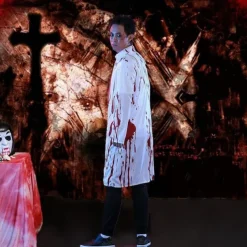 Couples Doctor Bloody Nurse Halloween Group Couples Costumes Men's Women's Movie Cosplay Cosplay Costumes White Costume Halloween Carnival Masquerade