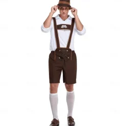 Couples Halloween Oktoberfest Beer Costume Dirndl Dress Lederhosen Bavarian Couple Oktoberfest Couple German Munich Traditional Style Wiesn Men's Women's Traditional Style Cloth Halloween Carnival