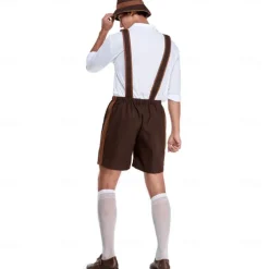 Couples Halloween Oktoberfest Beer Costume Dirndl Dress Lederhosen Bavarian Couple Oktoberfest Couple German Munich Traditional Style Wiesn Men's Women's Traditional Style Cloth Halloween Carnival