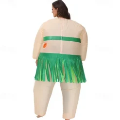 Couples Hawaiian Inflatable Costumes Halloween Group Couples Costumes All Movie Cosplay Funny Costume Green Leotard / Onesie Halloween Carnival Masquerade Cloth