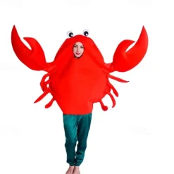Couples King Crab Funny Costumes Halloween Group Couples Costumes Men's Women's Movie Cosplay Cosplay Costumes Red Leotard / Onesie Halloween Carnival Masquerade