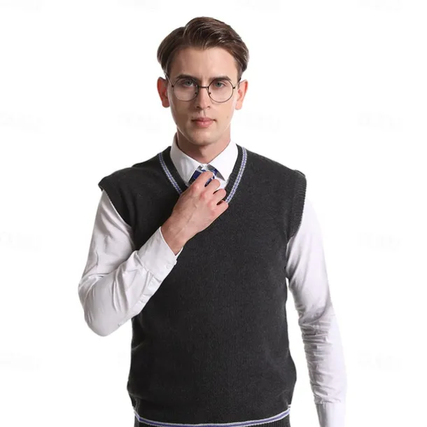 Couples Magic Harry Gryffin d'or Slytherin Sweater Knit Vest Men's Women's Boys Movie Cosplay Costume Party Masquerade Dailywear