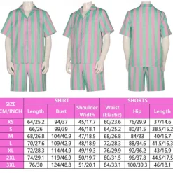 Couples Movie Doll Outfits Pink Plaid Dress Hawaiian Shirt Shorts Men's Women's Couple's Cosplay Costume Halloween Carnival Masquerade Beach Vacation