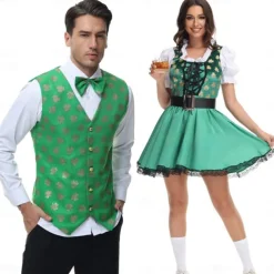 Couples Oktoberfest Beer International Beer Festival Costume Blouse Shirt Dirndl Dress Lederhosen Bavarian Bavarian Wiesn Men's Women's Traditional Style Cloth Halloween Carnival