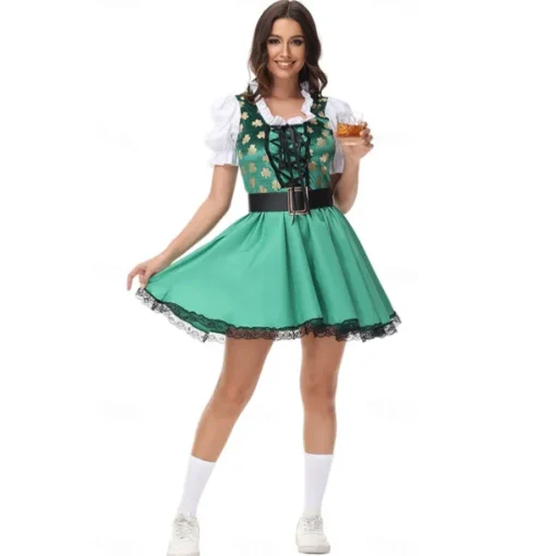 Couples Oktoberfest Beer International Beer Festival Costume Blouse Shirt Dirndl Dress Lederhosen Bavarian Bavarian Wiesn Men's Women's Traditional Style Cloth Halloween Carnival