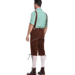Couples Oktoberfest Beer Costume Dirndl Dress Trachtenkleider Lederhosen Oktoberfest Couple German Munich Wiesn Men's Women's Traditional Style Cloth Halloween Carnival