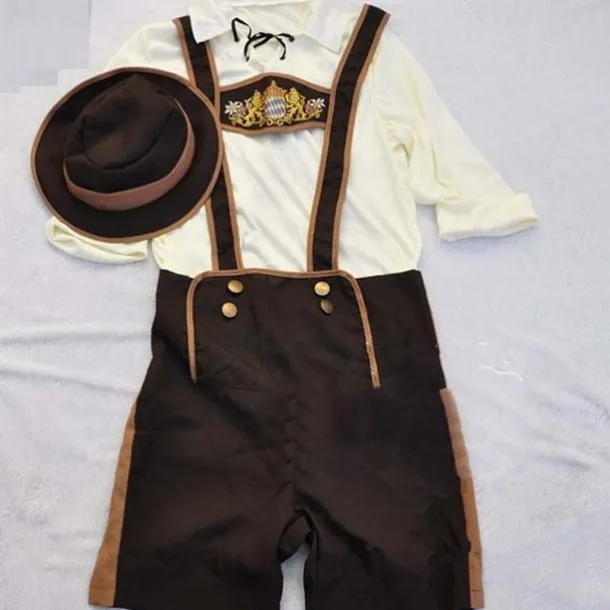 Couples Oktoberfest Beer Costume Dress Dirndl Trachtenkleider Lederhosen Maid Oktoberfest Couple German Munich Wiesn Men's Women's Traditional Style Cloth Halloween Carnival