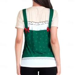 Couples Oktoberfest Beer Costume T-shirt Oktoberfest Beer Oktoberfest Couple Sexy Street Style German Wiesn Men's Women's Traditional Style Cloth T-shirt Halloween Carnival