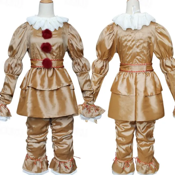 Couples Pennywise It Clown Killer Clown Cosplay Costume Outfits Costume Scary Costume Horror Movie Character Adults' Men's Women's Couple's Easy Carnival Costumes