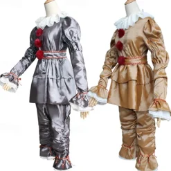 Couples Pennywise It Clown Killer Clown Cosplay Costume Outfits Costume Scary Costume Horror Movie Character Adults' Men's Women's Couple's Easy Carnival Costumes