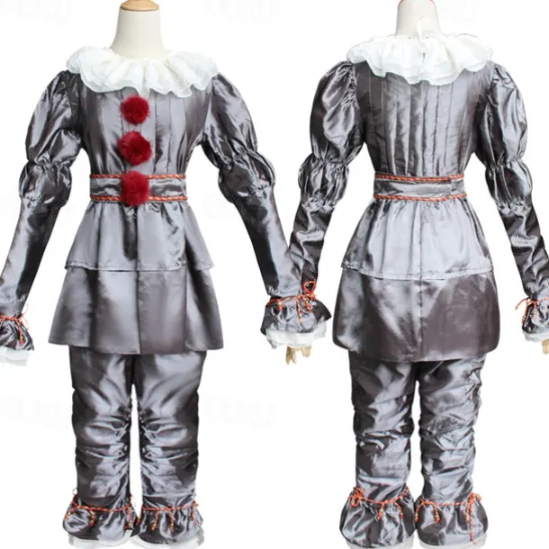 Couples Pennywise It Clown Killer Clown Cosplay Costume Outfits Costume Scary Costume Horror Movie Character Adults' Men's Women's Couple's Easy Carnival Costumes