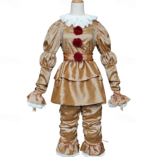 Couples Pennywise It Clown Killer Clown Cosplay Costume Outfits Costume Scary Costume Horror Movie Character Adults' Men's Women's Couple's Easy Carnival Costumes