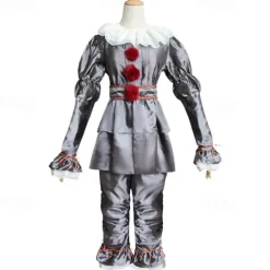 Couples Pennywise It Clown Killer Clown Cosplay Costume Outfits Costume Scary Costume Horror Movie Character Adults' Men's Women's Couple's Easy Carnival Costumes